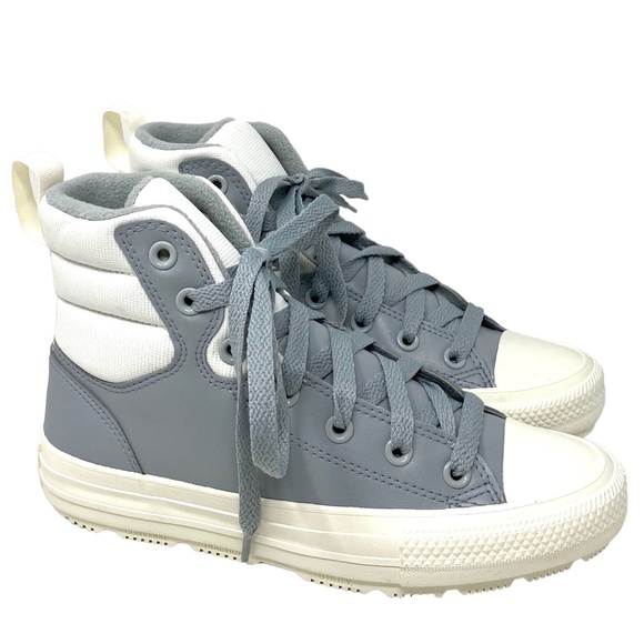 Converse CTAS Berkshire Boot High Top White Gray Women Leather Sneakers 172054C - Picture 3 of 10